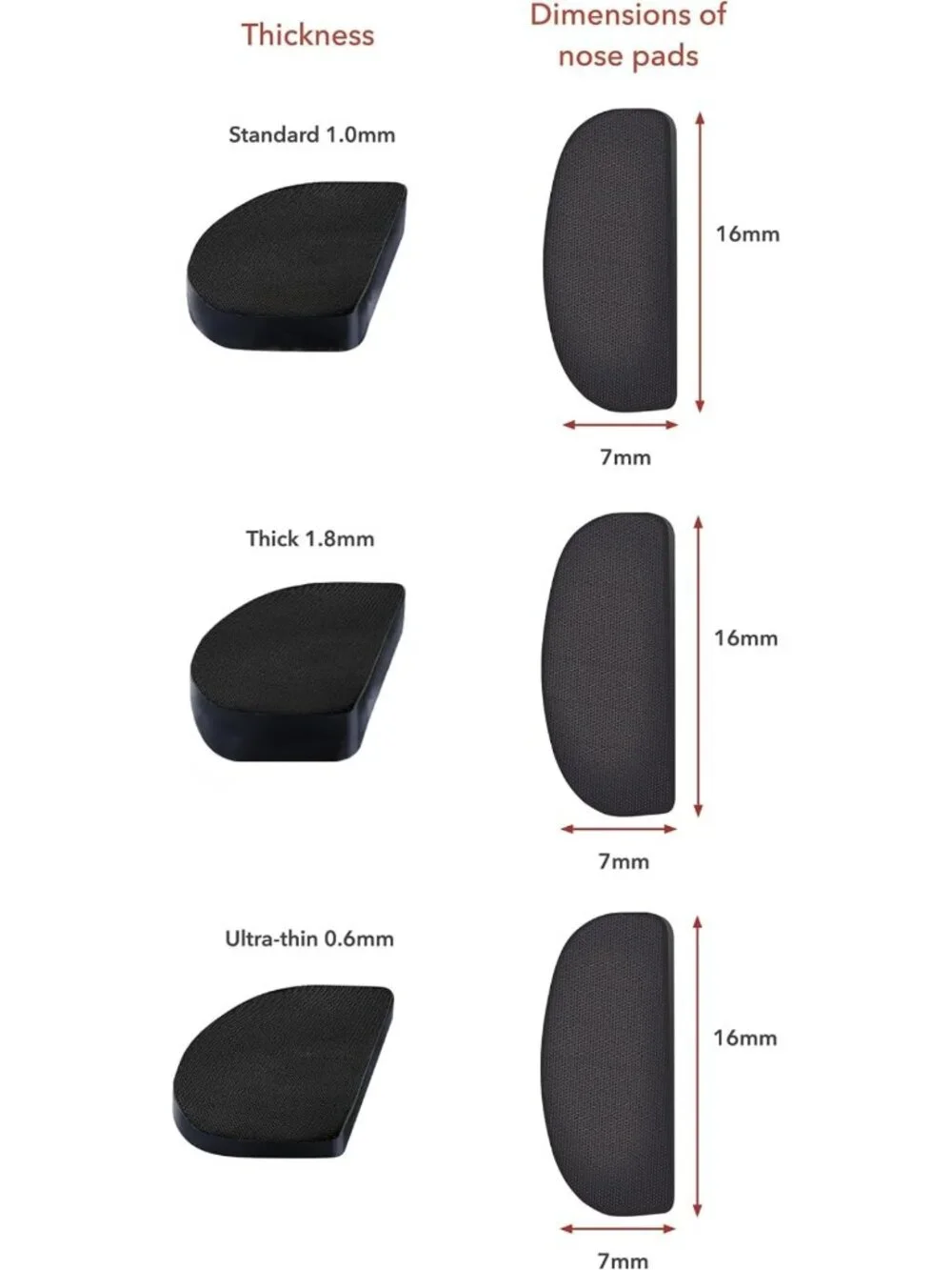 Ultra-Thin Anti-Slip Eyeglass Nose Pads - 5 Pairs, USA Made, Microstructured